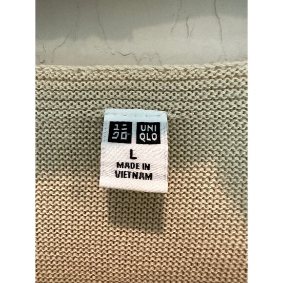 UNIQLO | 3D Knit Cotton Sweater Beige Boat Neck Pullover New | Large - Picture 5 of 7